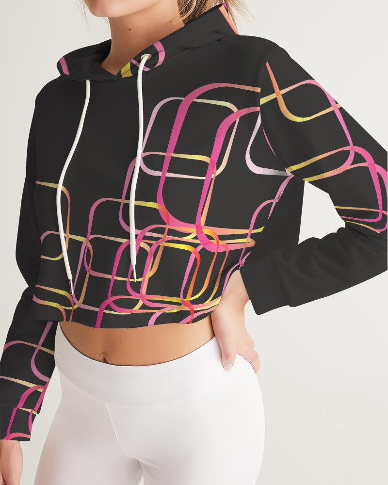 Palm Springs Soft Black Women's Cropped Hoodie