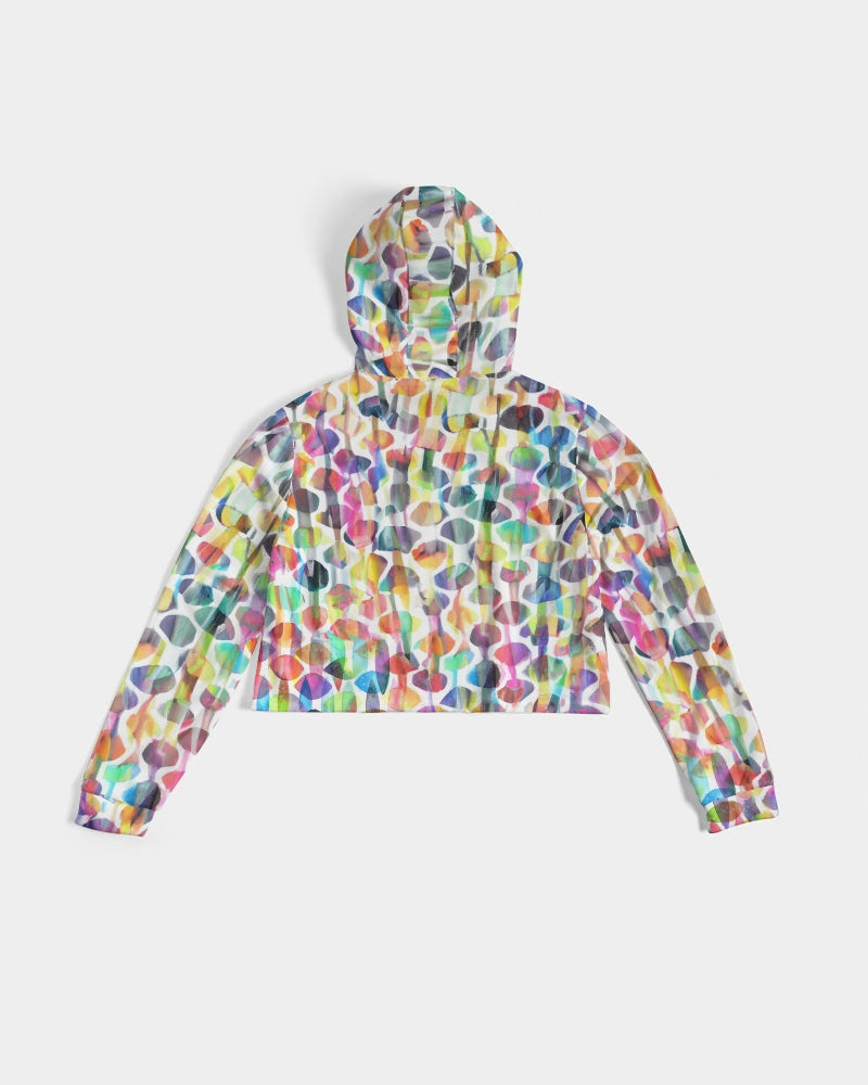 Vieste Women's All-Over Print Cropped Hoodie