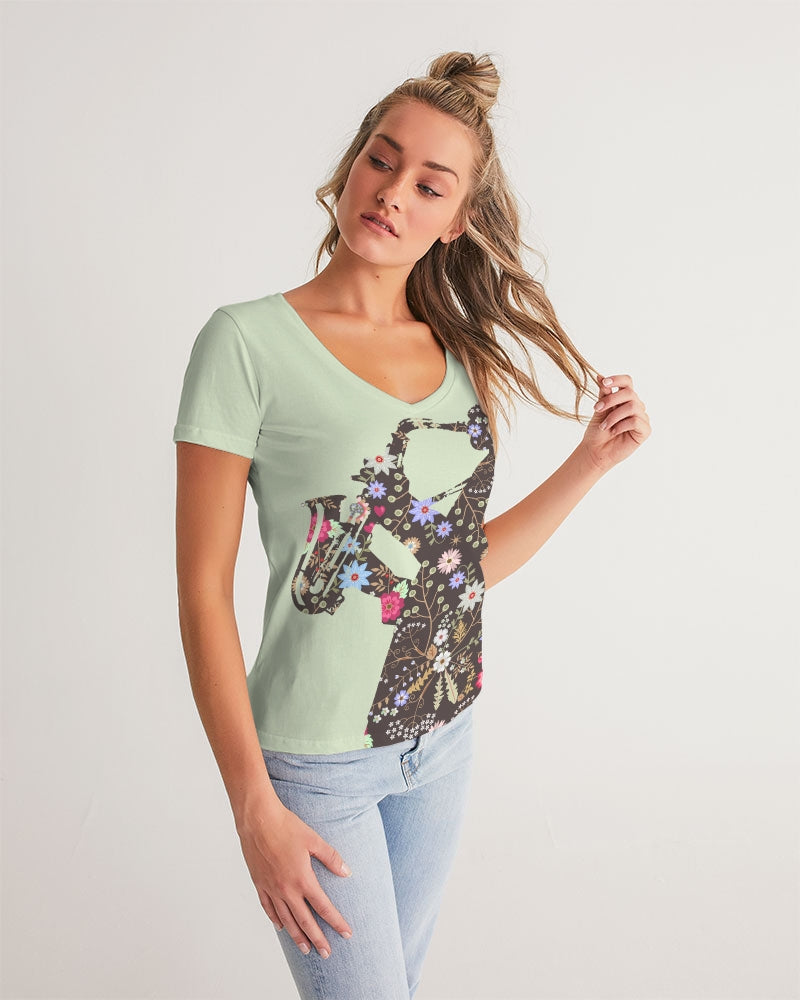 Jazz Man Women's V-Neck Tee