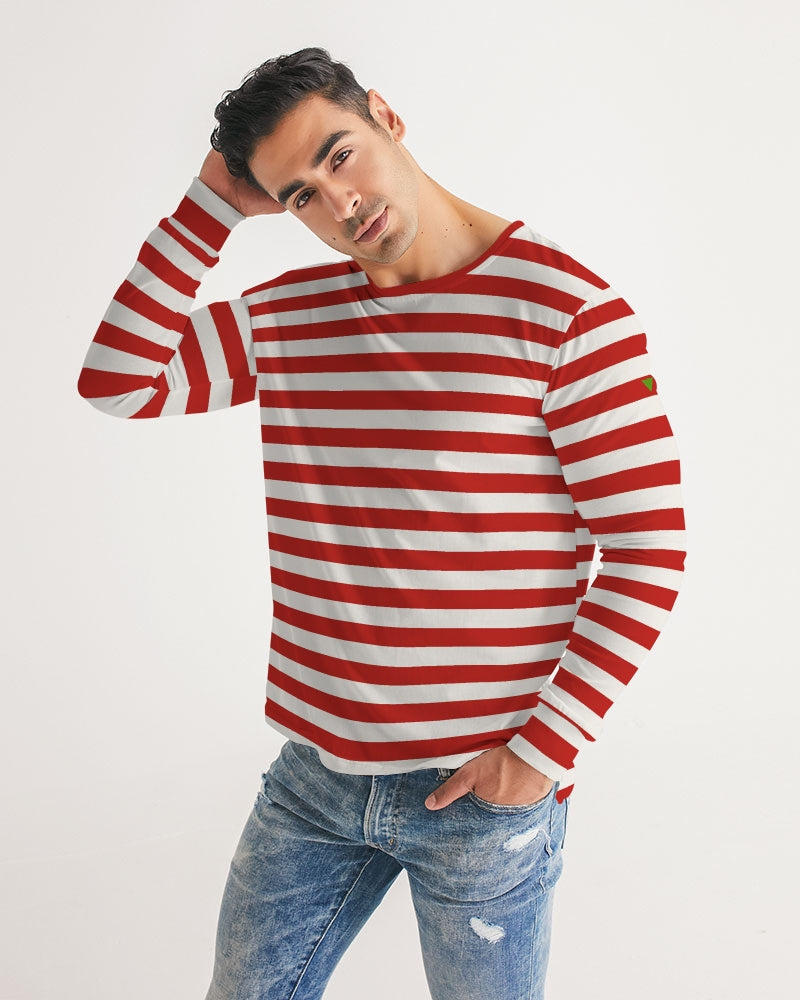 Classic Vluxe Red Stripe Men's Long Sleeve Tee