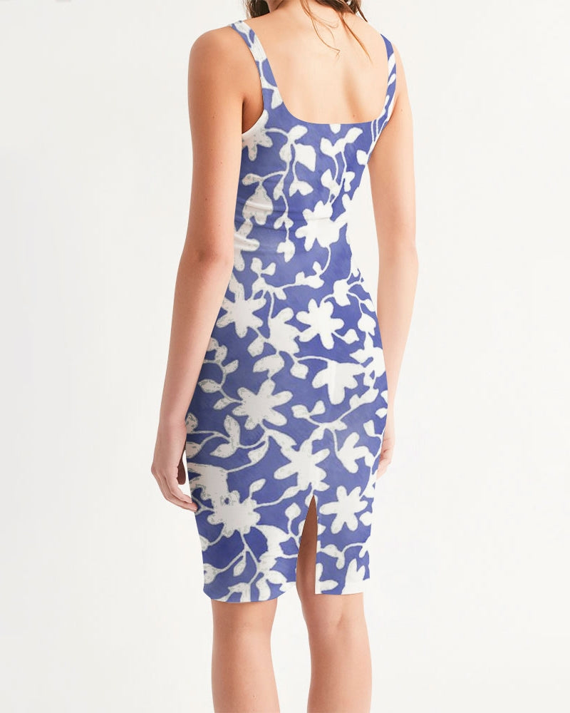 Camo Flower Sky Women's Midi Bodycon Dress | Always Get Lucky
