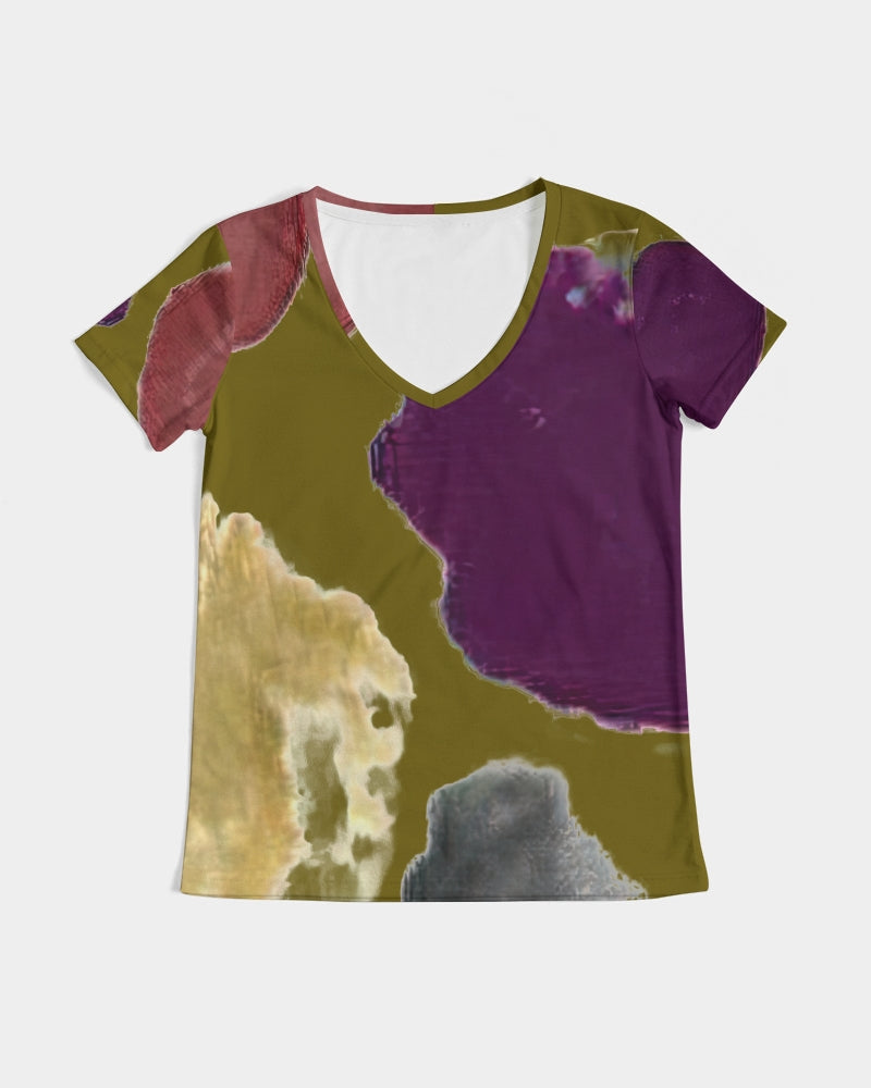 Splash Olive Women's V-Neck Tee | Always Get Lucky