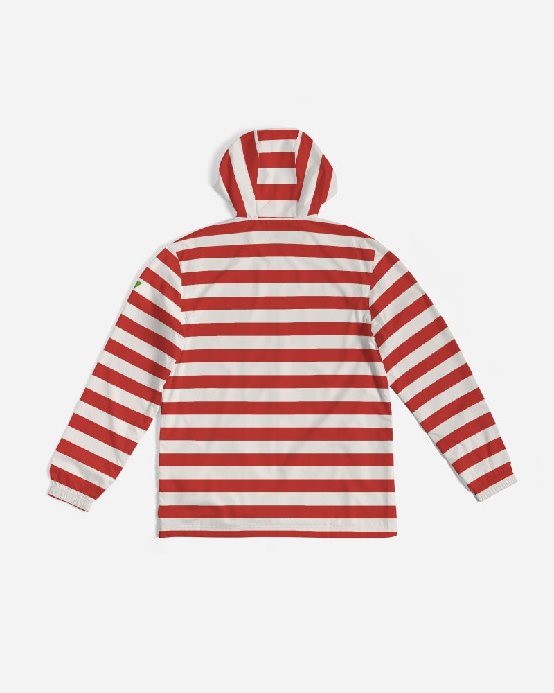 Classic Vluxe Red Stripe Men's Windbreaker