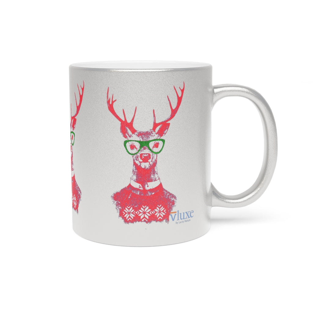 Oh Deer! Holiday Metallic Mug (Silver / Gold)
