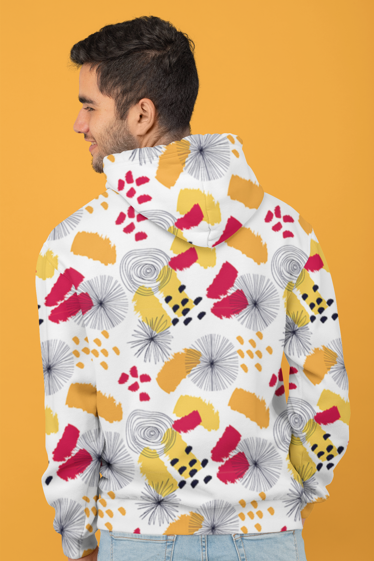 Lucky Camo White Multi Unisex Hoodie from Vluxe by Lucky Nahum