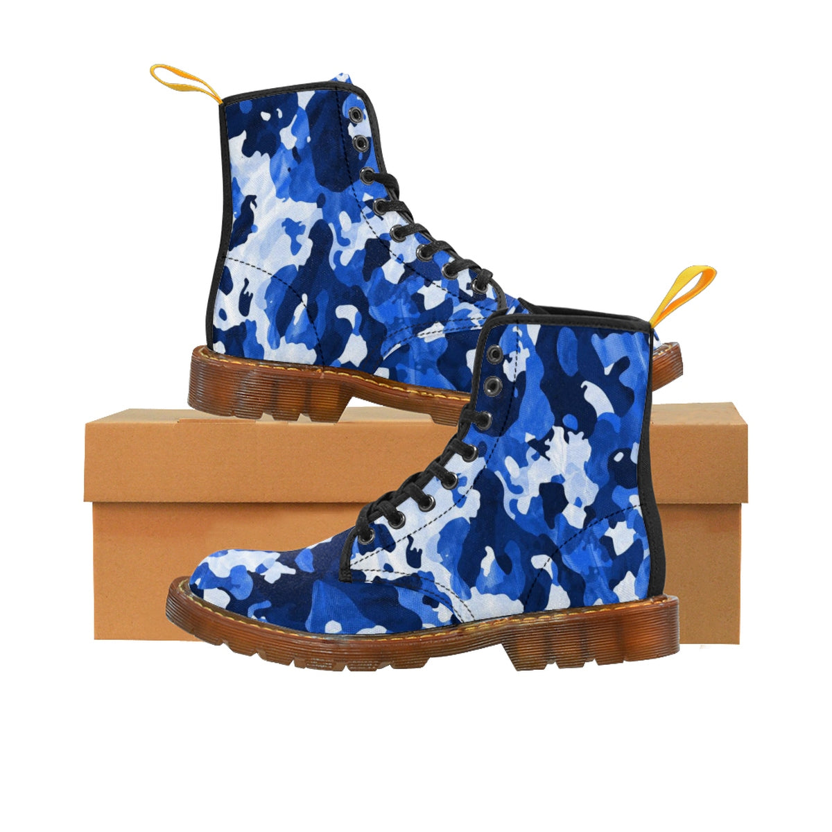Camo Blue Men's Canvas Boots