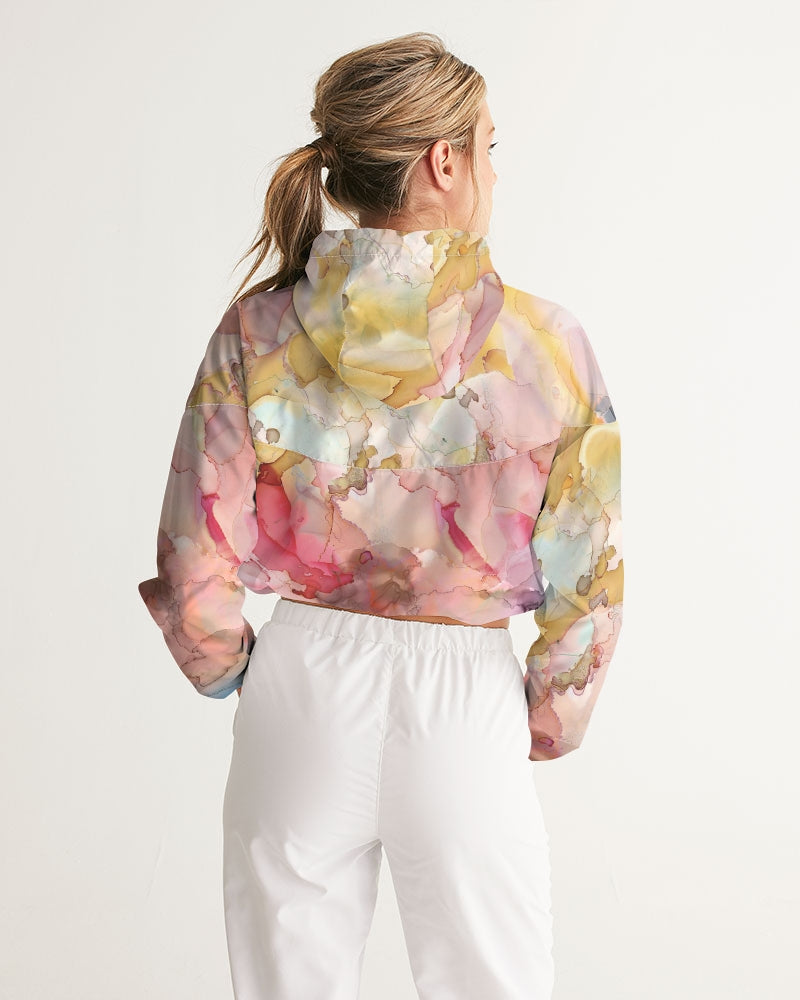 Smoke Gets in Your Eyes Women's Cropped Windbreaker | Always Get Lucky
