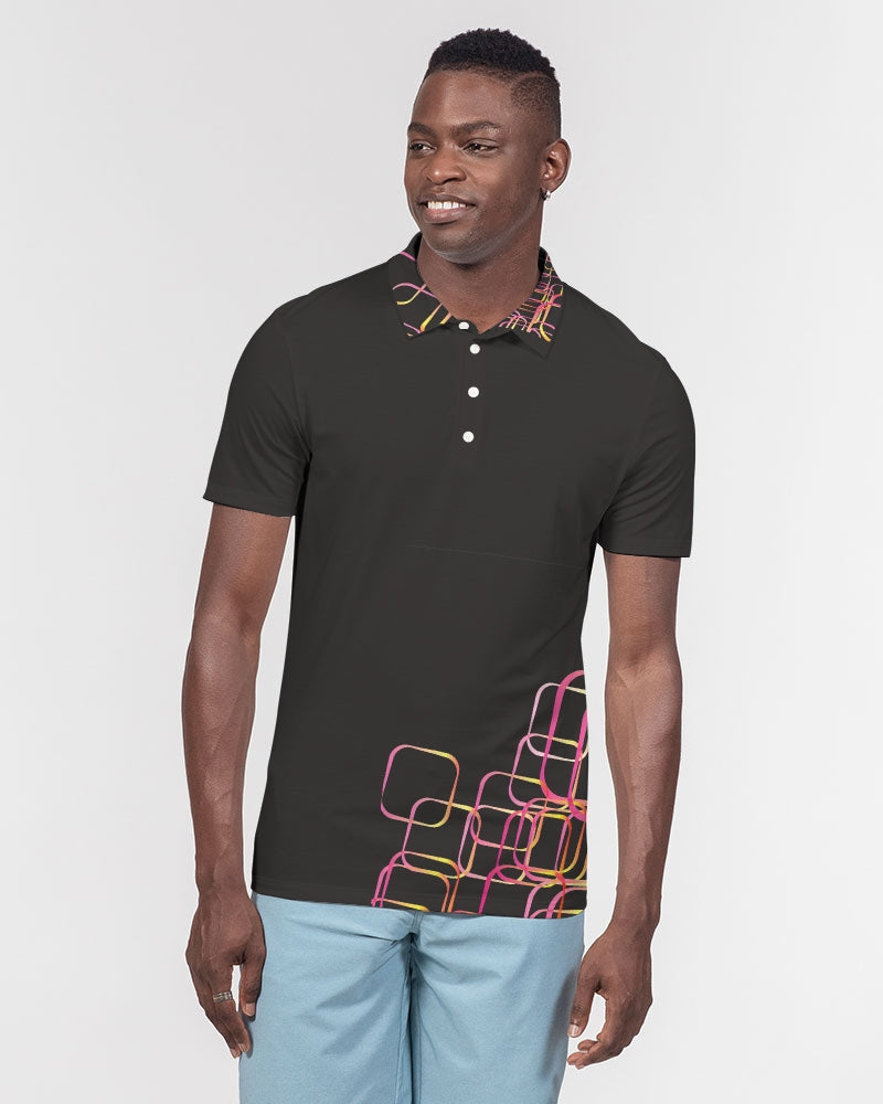 Palm Springs Soft Black Men's Slim Fit Short Sleeve Polo