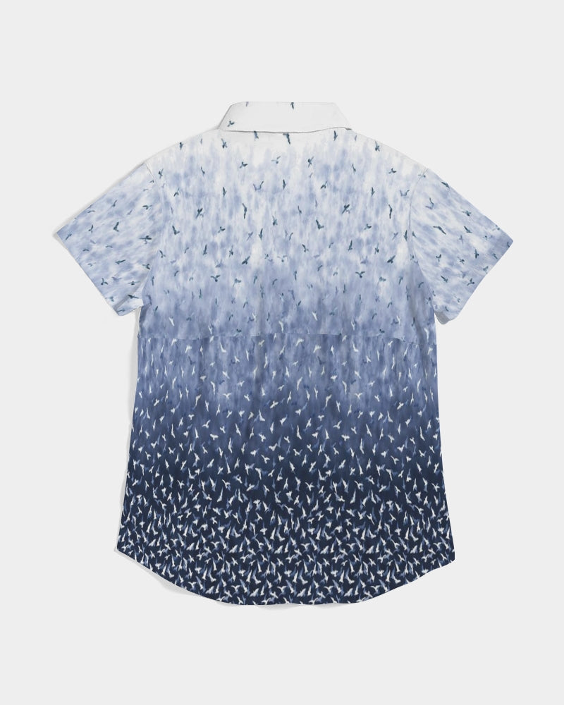 Birds Of A Feather Women's Short Sleeve Button Up | Always Get Lucky