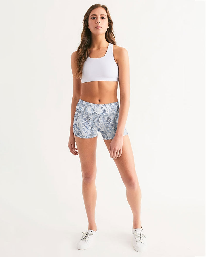 Pacific Dreams Women's Mid-Rise Yoga Shorts | Always Get Lucky