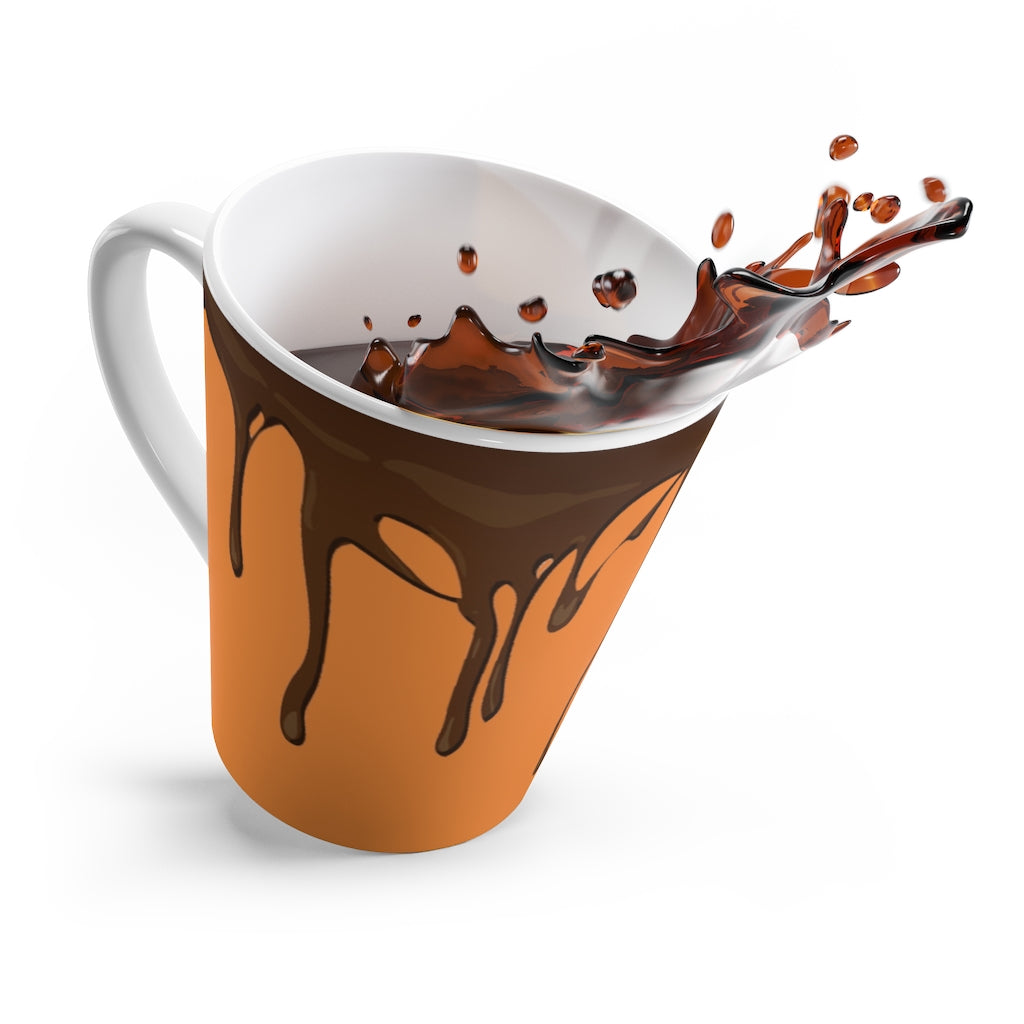 Dripped Orange Glow Latte Mug from Vluxe by Lucky Nahum
