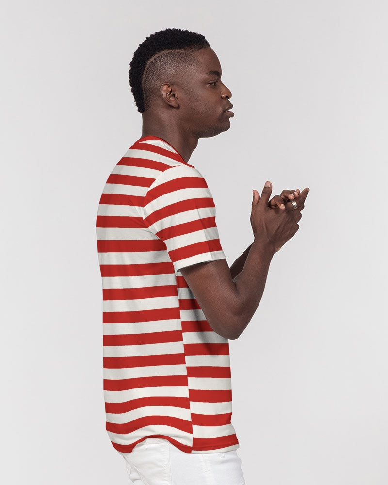 Classic Vluxe Red Stripe Men's Everyday Pocket Tee