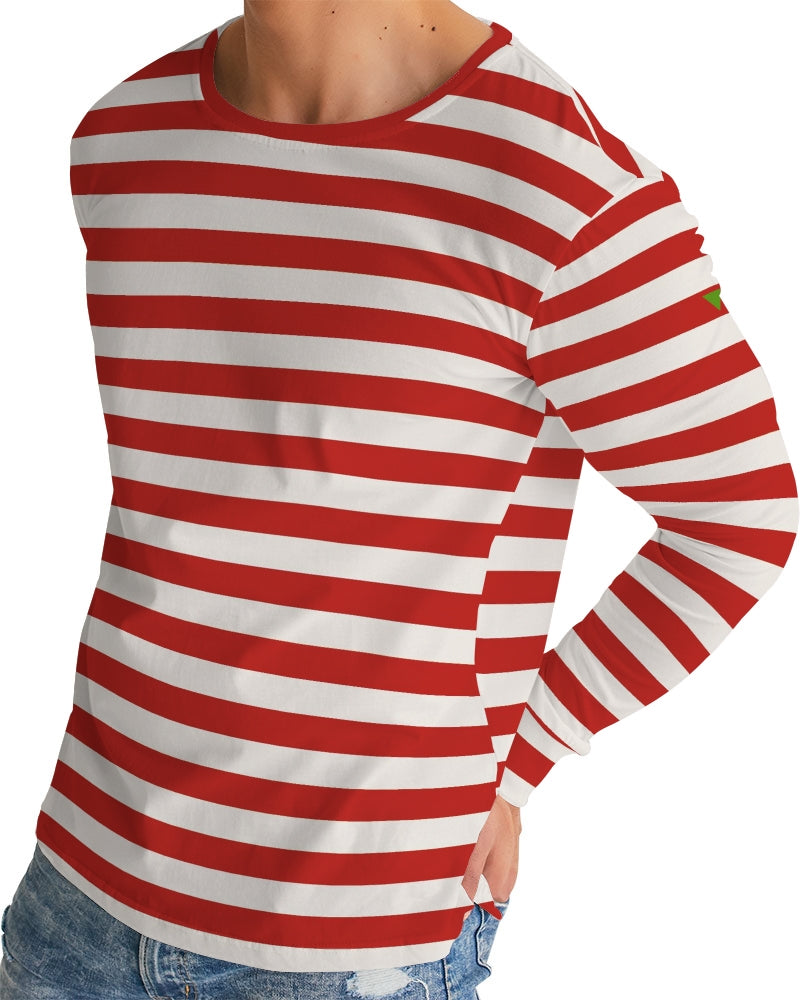 Classic Vluxe Red Stripe Men's Long Sleeve Tee