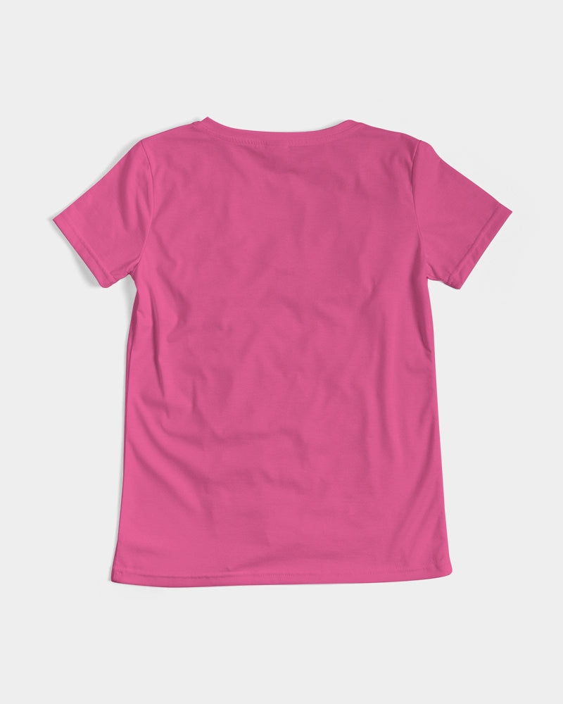 Caffeine Queen Hot Pink Women's V-Neck Tee