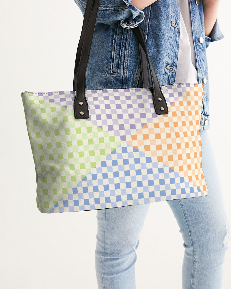 Criss Cross Check Multi Stylish Tote