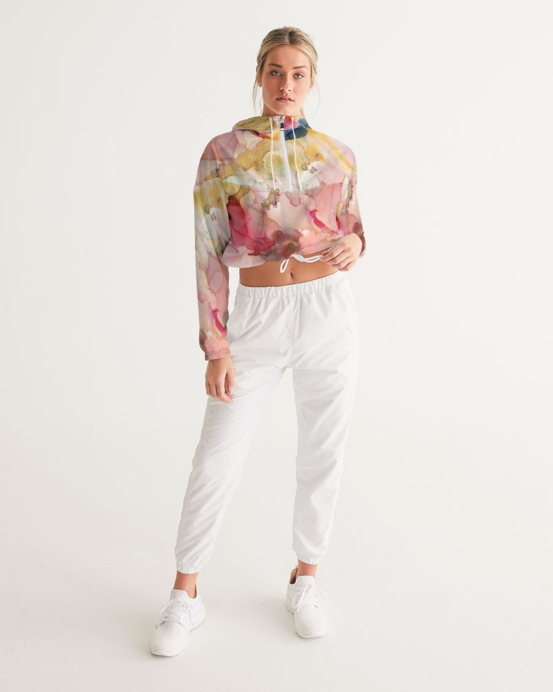 Smoke Gets in Your Eyes Women's Cropped Windbreaker | Always Get Lucky