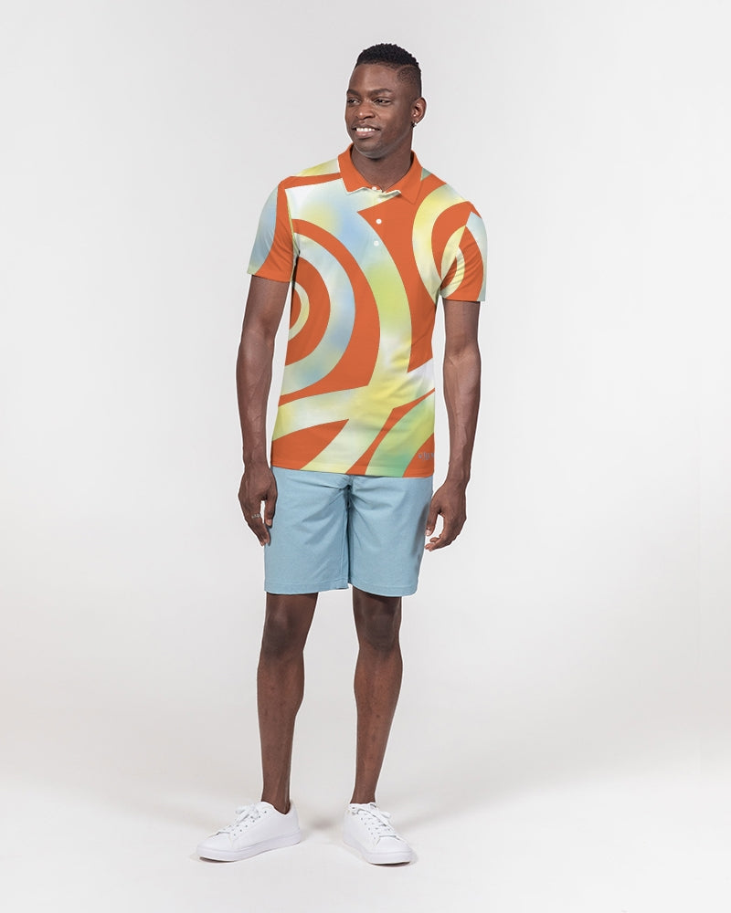 Ribbon Orange Men's Slim Fit Short Sleeve Polo from Vluxe by Lucky Nahum