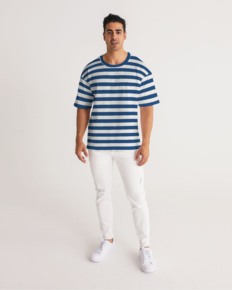 Classic Vluxe Navy Stripe Men's Premium Heavyweight Tee