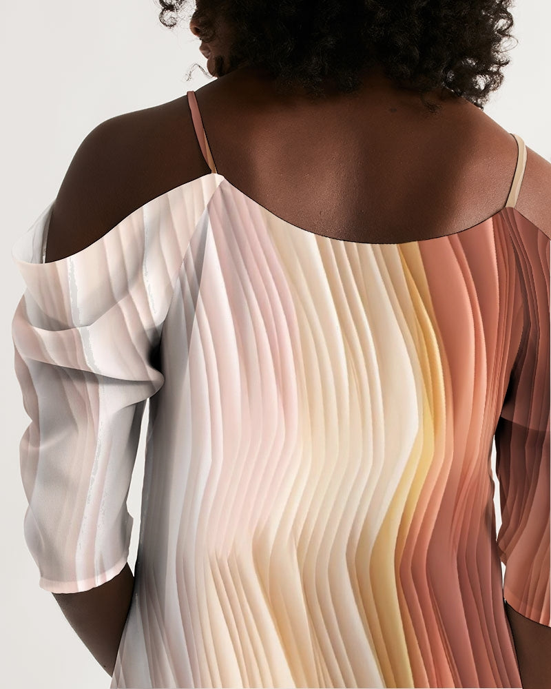 Wavy Gravy Women's Open Shoulder A-Line Dress | Always Get Lucky