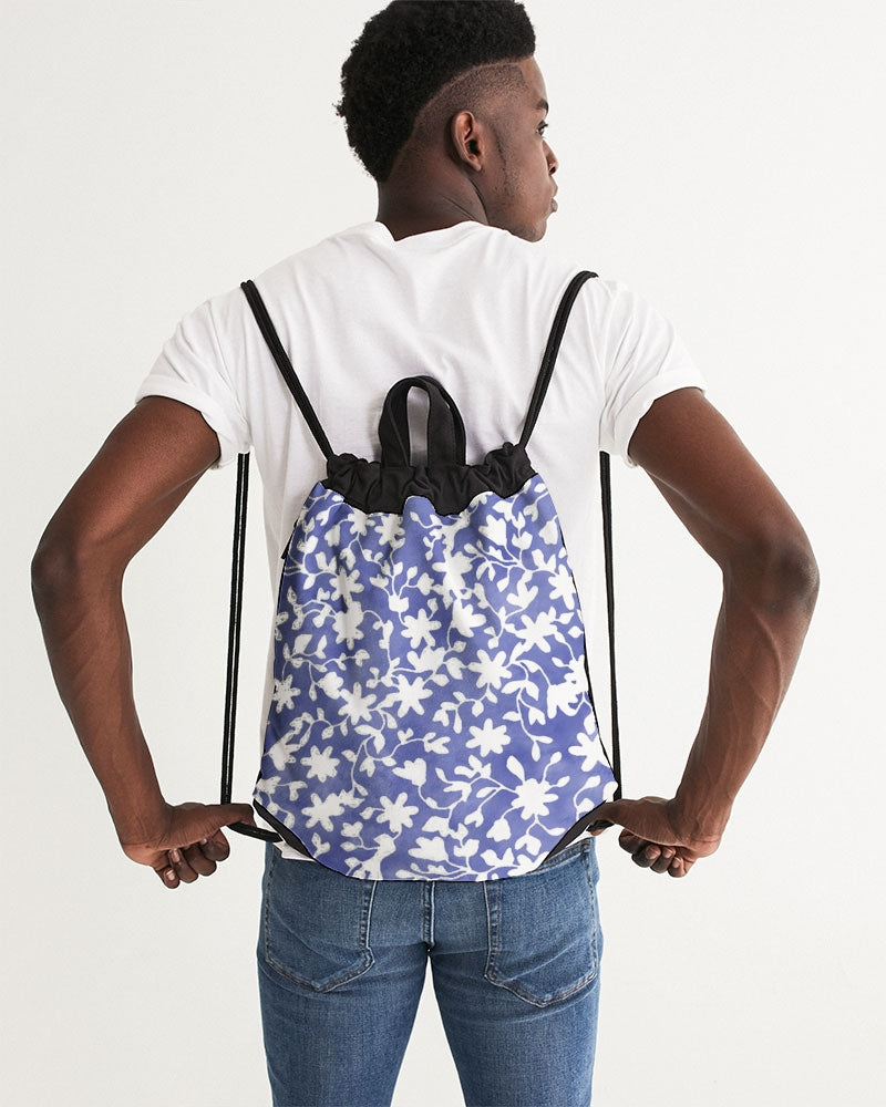 Camo Flower Sky Canvas Drawstring Bag