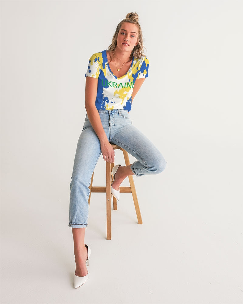 Ukrainaflage Women's V-Neck Tee