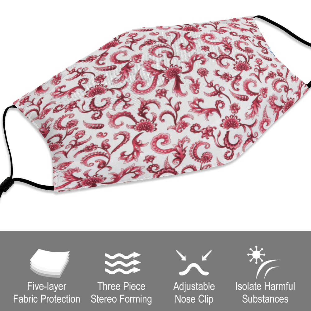 Tapestry Red Customizable Face Cover with Filter Element for Adults from Vluxe by Lucky Nahum