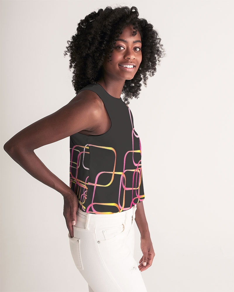 Palm Springs Soft Black Women's Cropped Tank