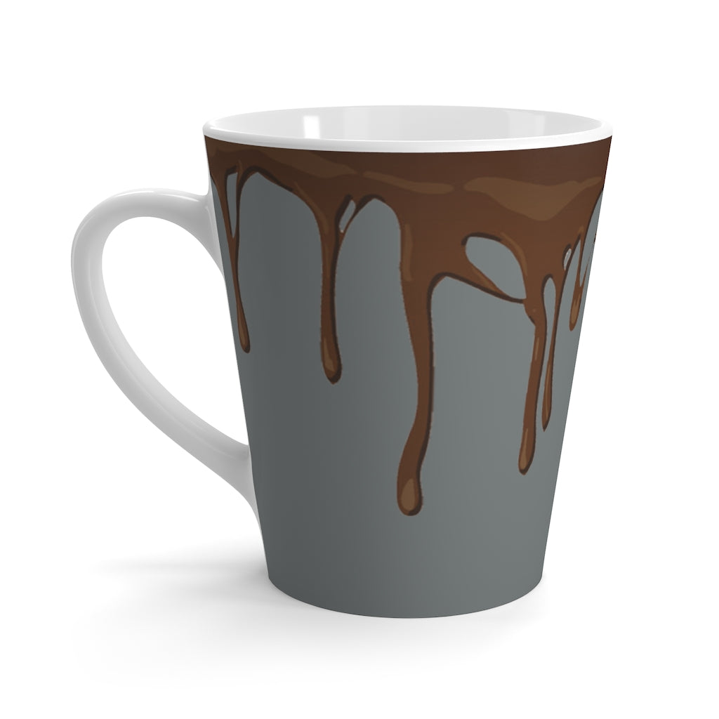 Dripped Stormy Gray Latte Mug from Vluxe by Lucky Nahum
