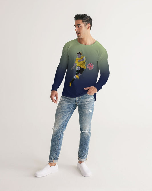 Kick It Navy/Lime Men's Long Sleeve Tee | Always Get Lucky