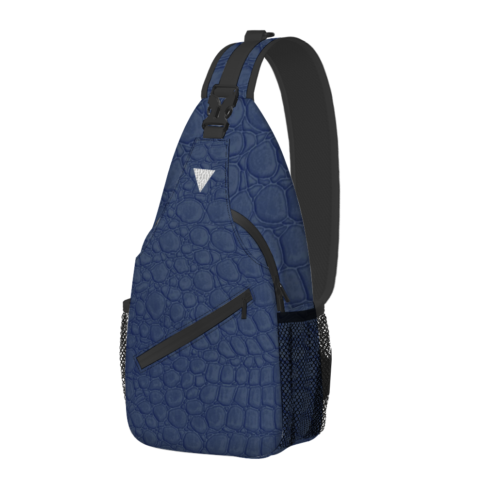 Croco Navy Unisex Cross-body Bag Lightweight Fashion Messenger Bag | Always Get Lucky