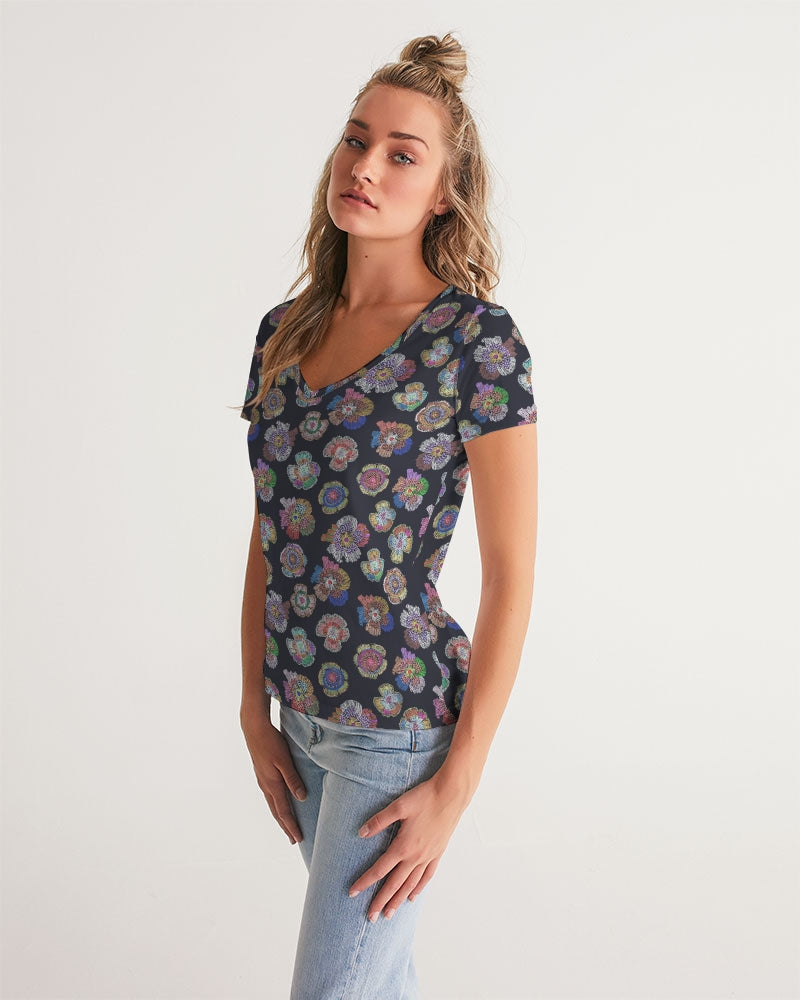 Blooming Women's V-Neck Tee