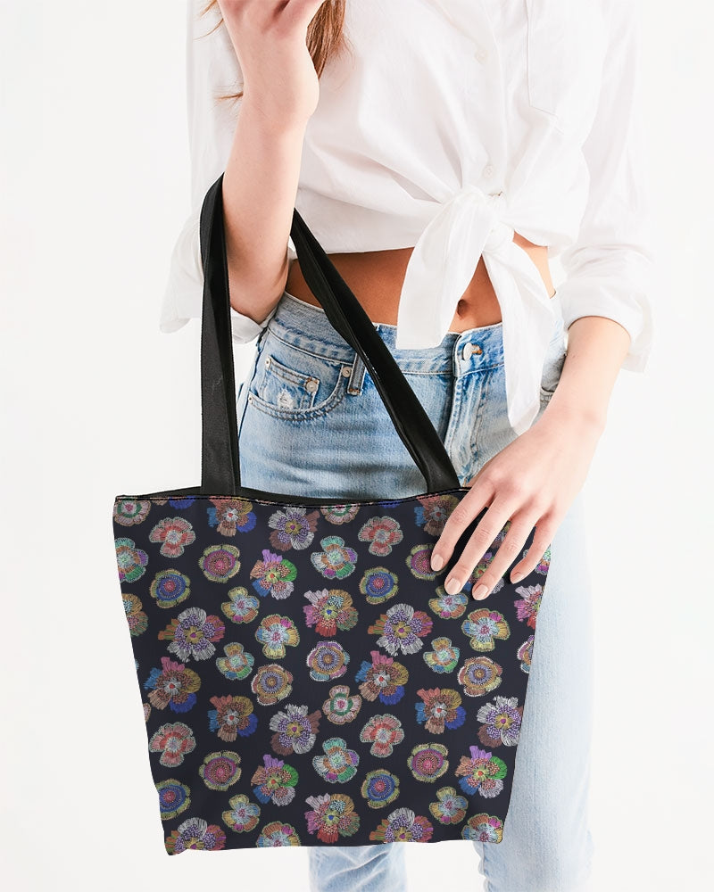 Blooming Canvas Zip Tote