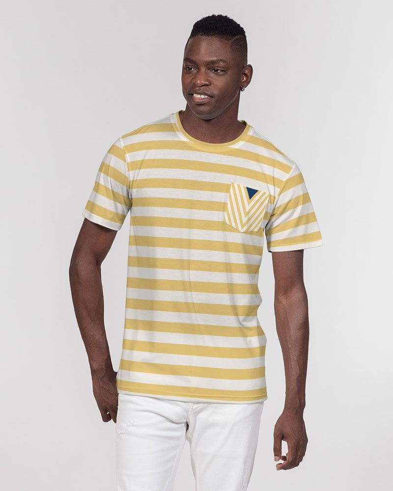 Classic Vluxe Yellow Stripe Men's Everyday Pocket Tee