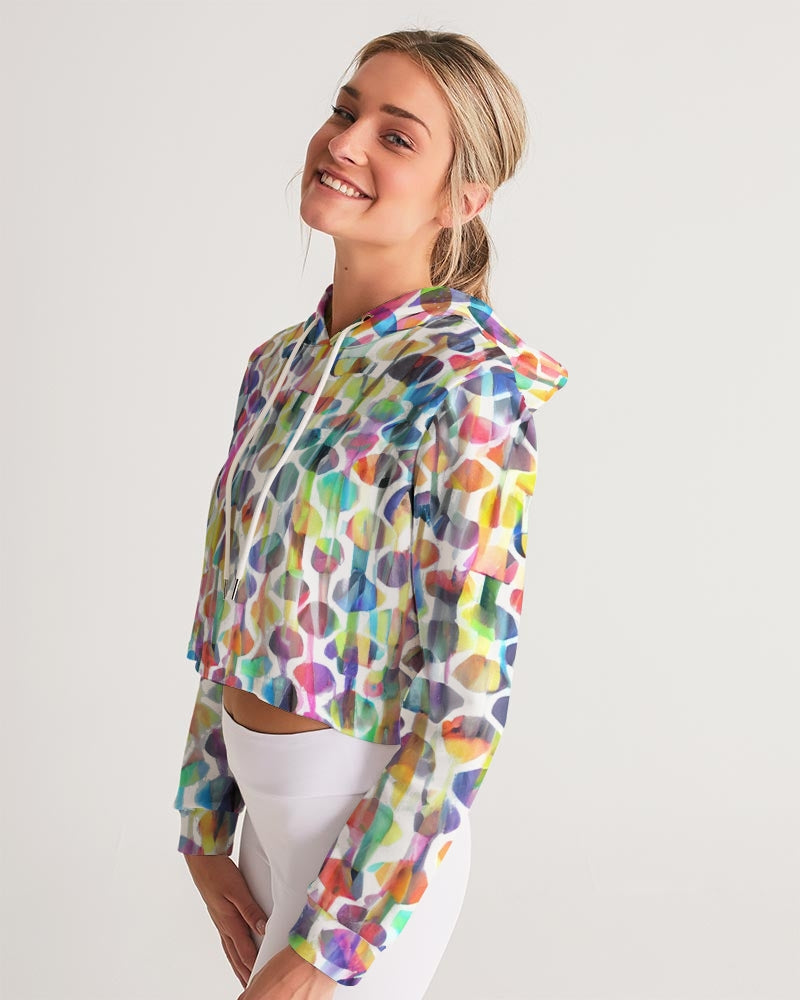 Vieste Women's All-Over Print Cropped Hoodie