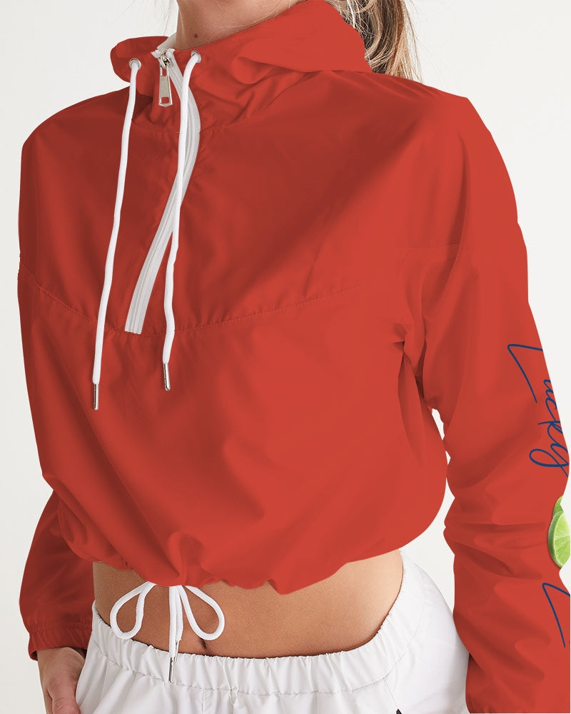 Signature Lucky Lime Paprika Women's Cropped Windbreaker