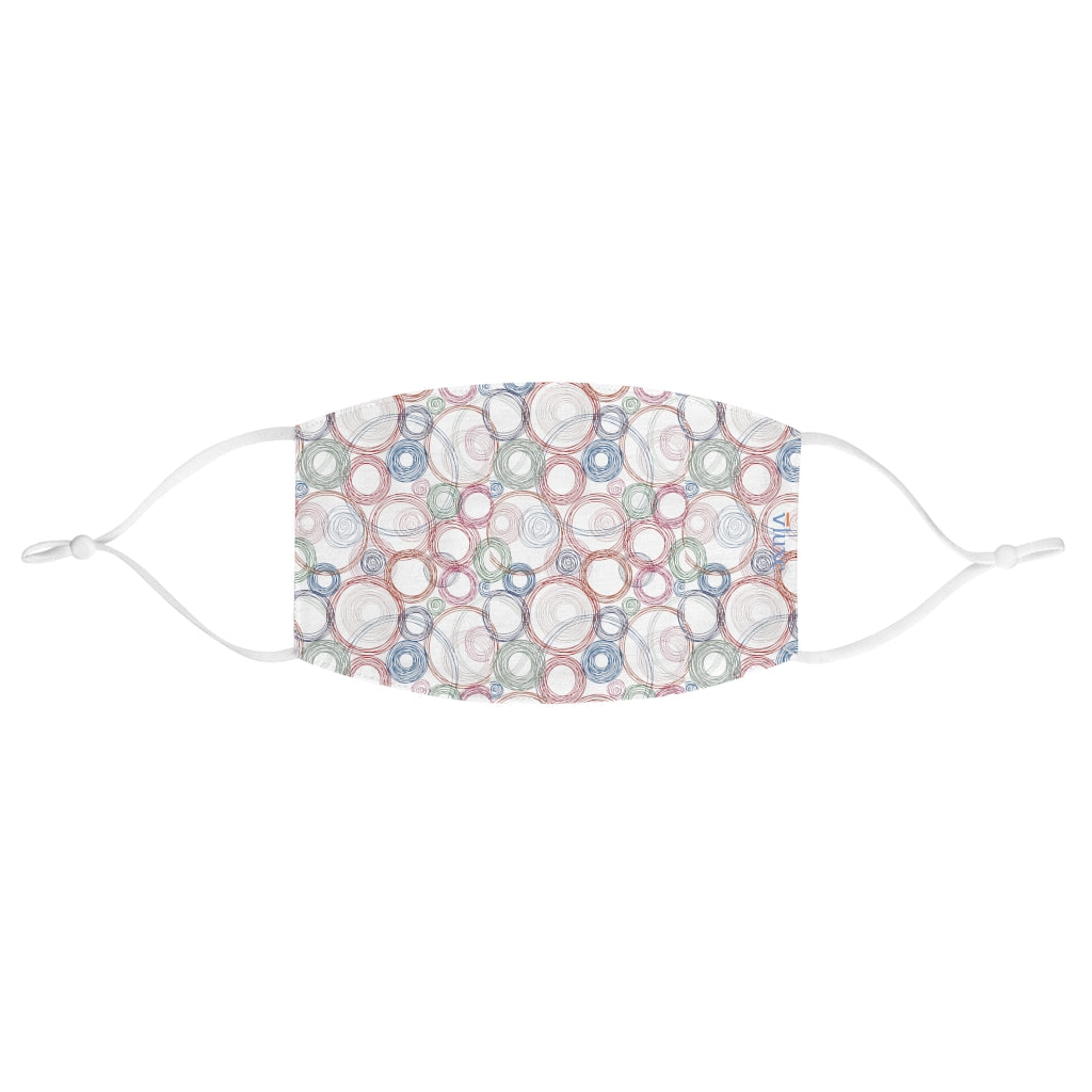 Spinning Planets White Double Layer Fabric Face Mask from Vluxe by Lucky Nahum