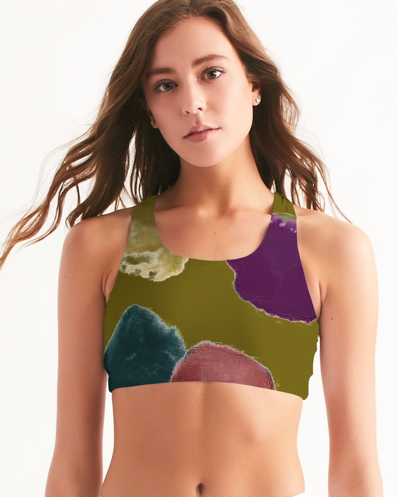Splash Olive Women's Seamless Sports Bra | Always Get Lucky