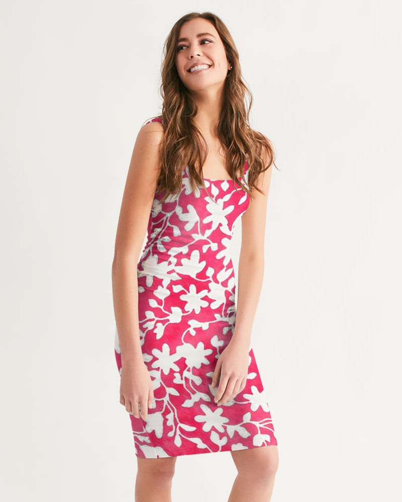 Camo Flower Flame Women's Midi Bodycon Dress