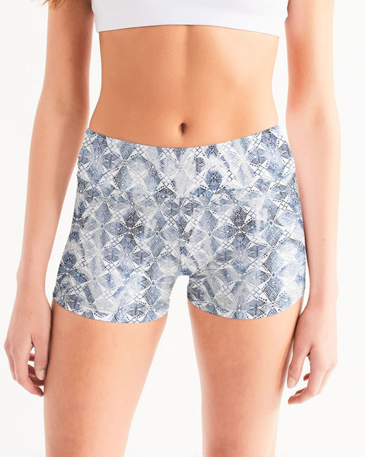 Pacific Dreams Women's Mid-Rise Yoga Shorts | Always Get Lucky