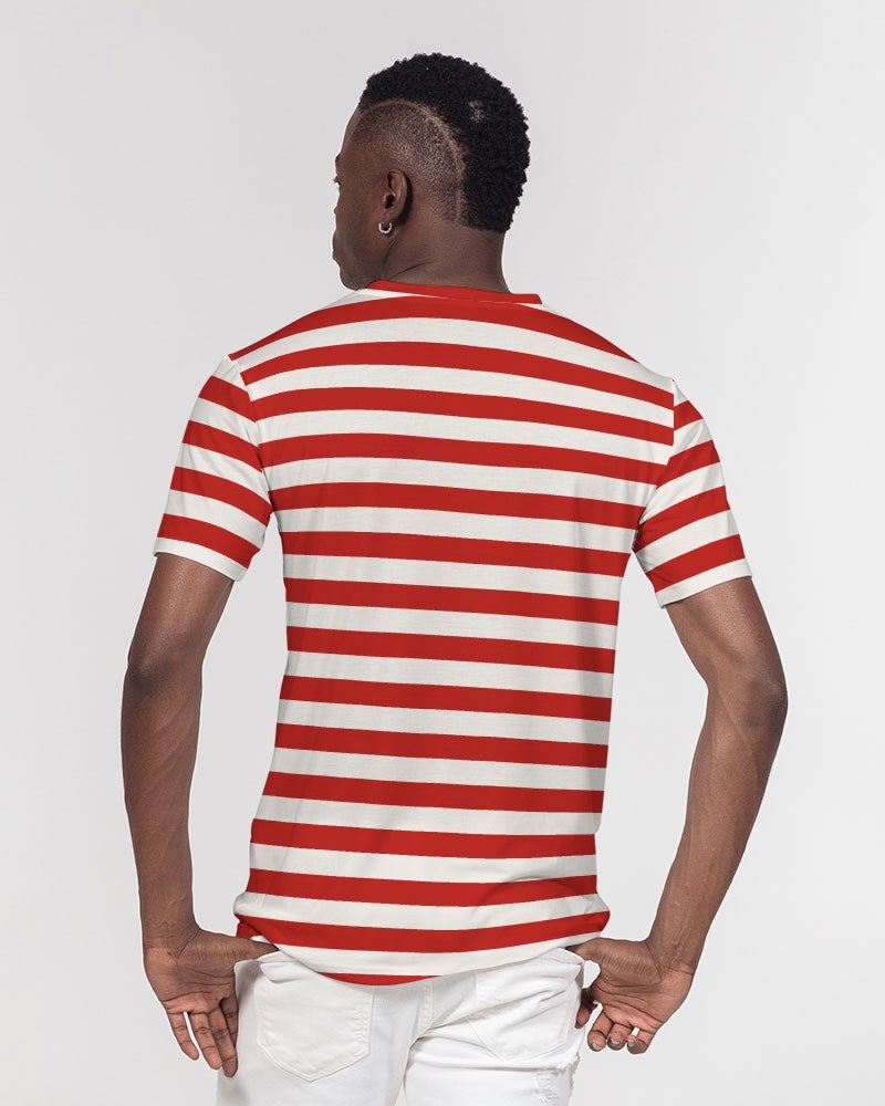 Classic Vluxe Red Stripe Men's Everyday Pocket Tee