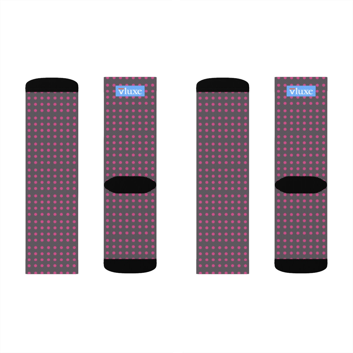 Vluxe DaDot Hot Pink Grey Socks