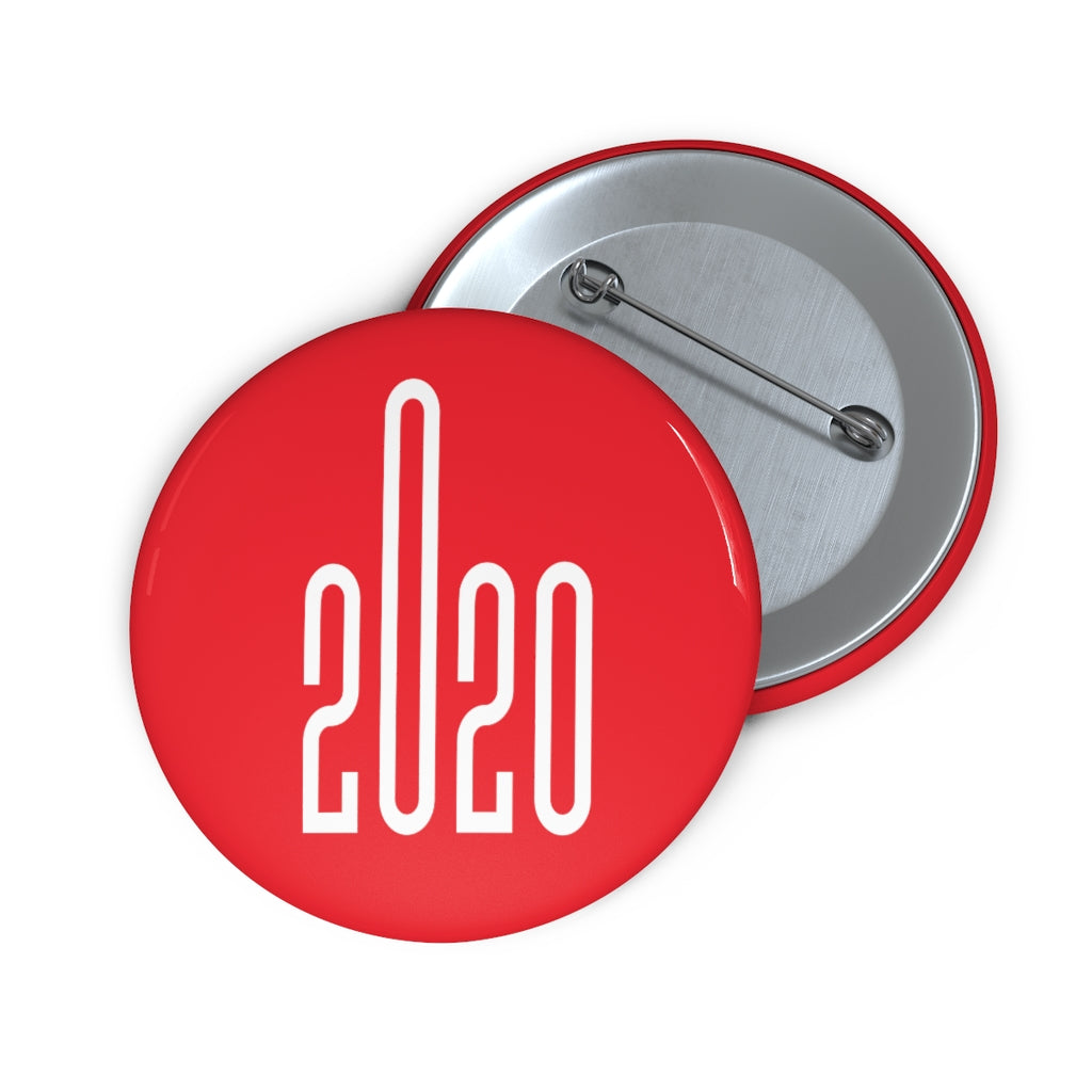 Year 2020 Red Custom Pin Buttons