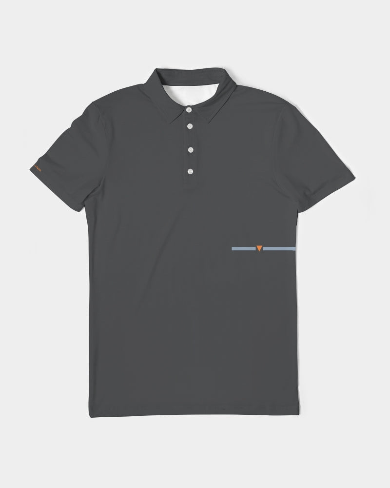 The Split Gray Men's Slim Fit Short Sleeve Polo