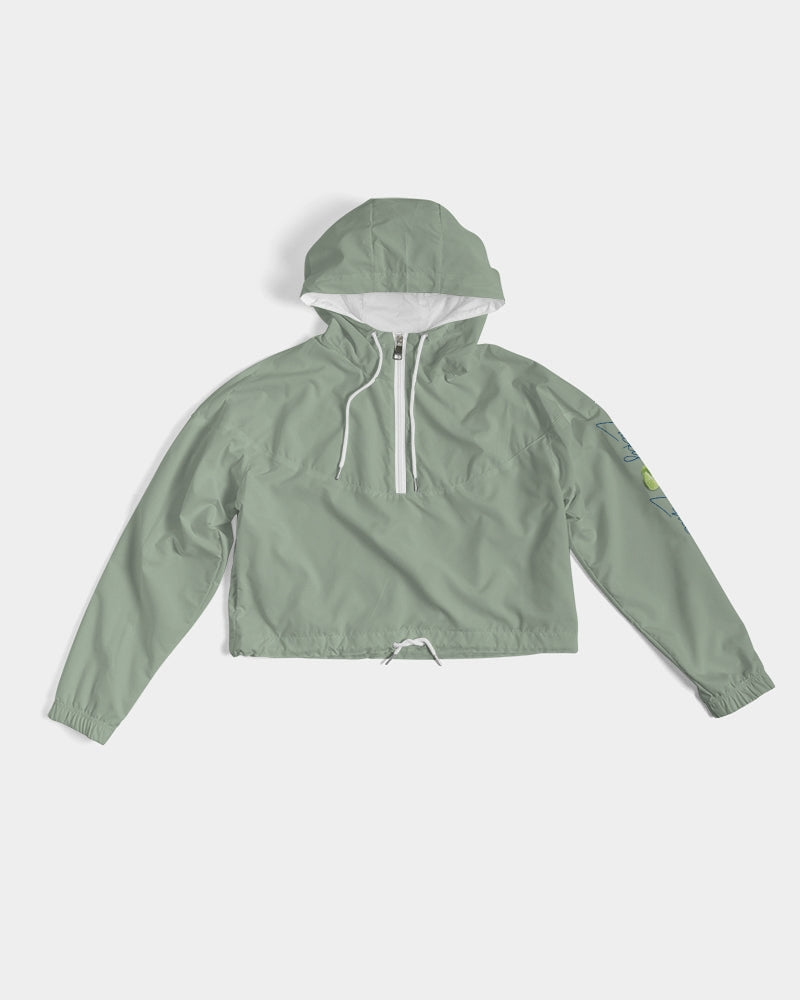 Signature Lucky Lime Sage Women's Cropped Windbreaker