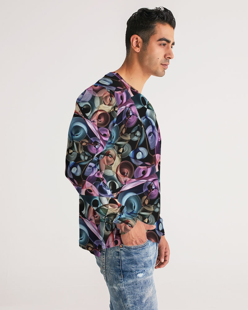 Salento Men's All-Over Print Long Sleeve Tee