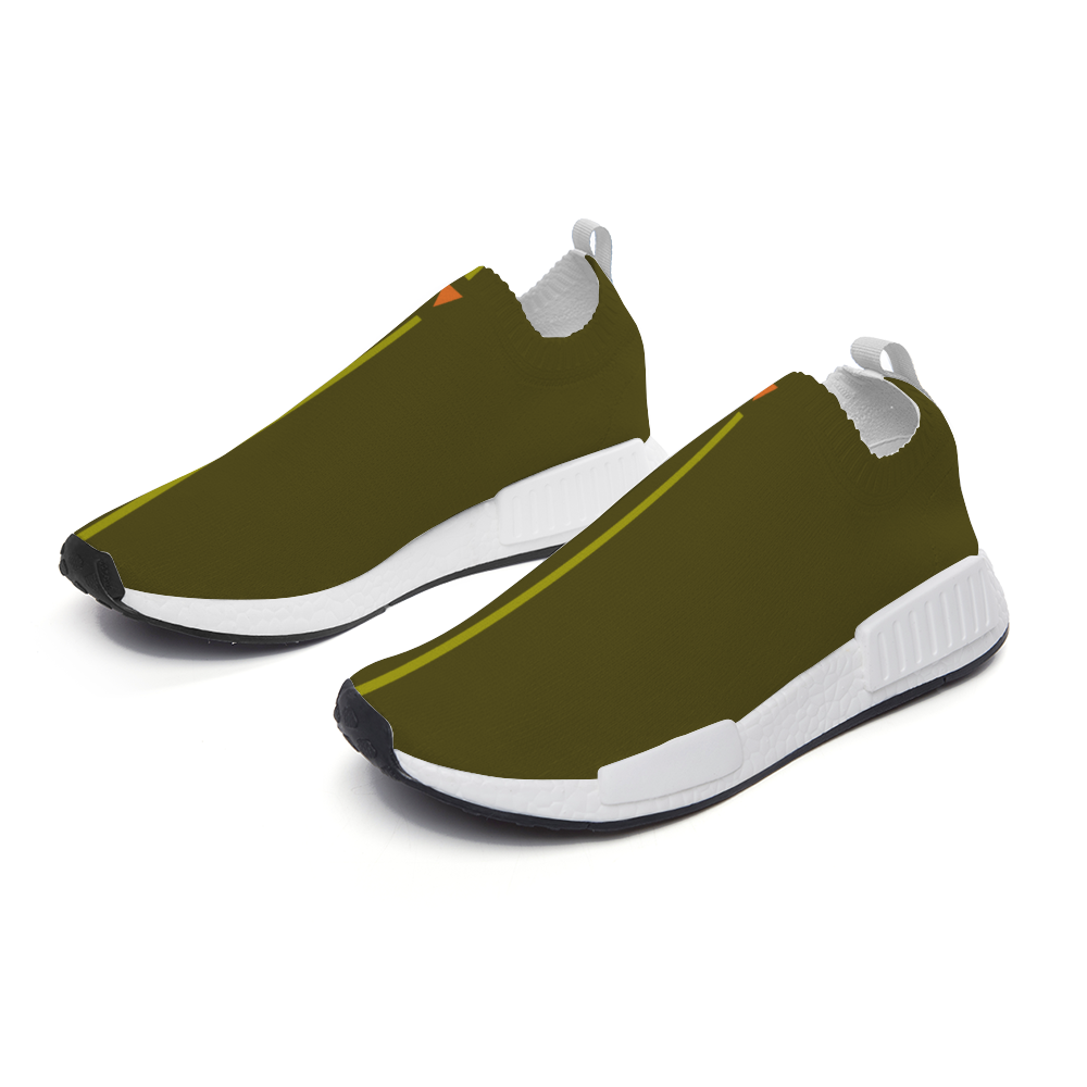 Split Olive Unisex Slip On Walking Shoes Lightweight Sneakers from Vluxe by Lucky Nahum