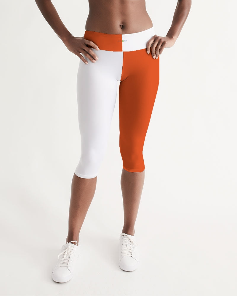 Blocks Saucy Red Women's Mid-Rise Capri