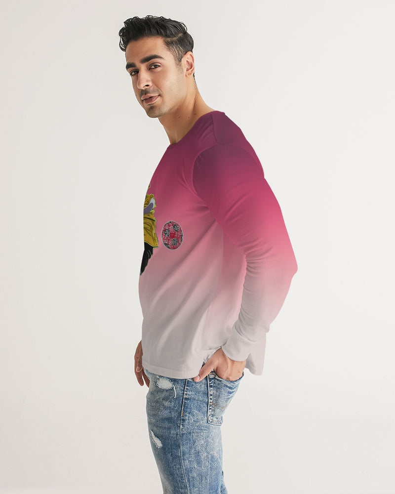 Kick It Red Men's Long Sleeve Tee | Always Get Lucky