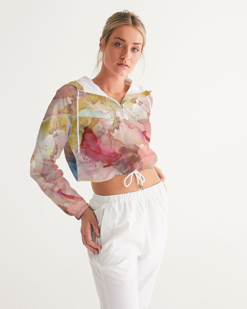 Smoke Gets in Your Eyes Women's Cropped Windbreaker | Always Get Lucky