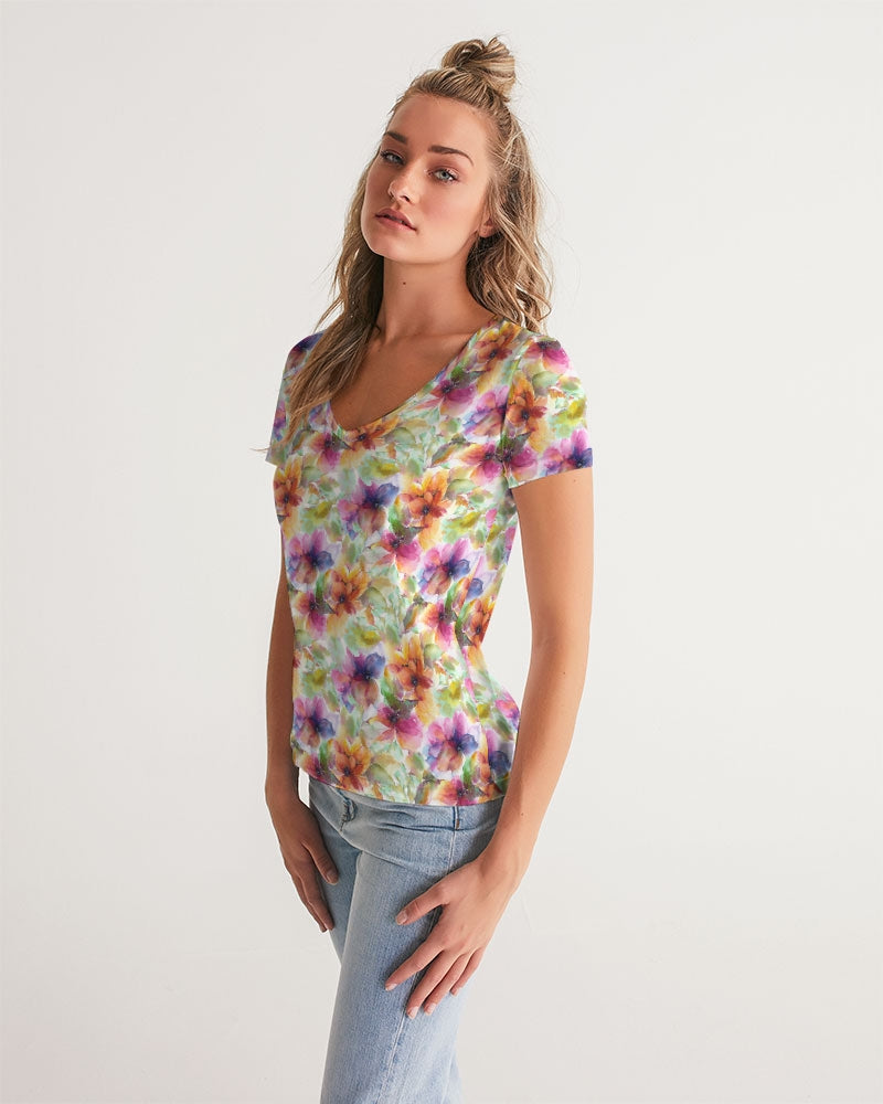 Fleur De Jardin Women's V-Neck Tee